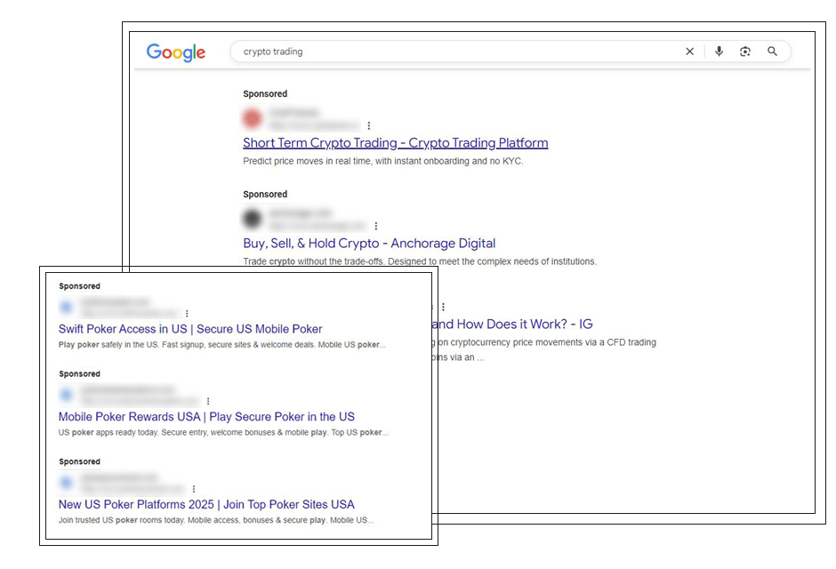 Google Ads Cloaking Gambling Crypto Ads