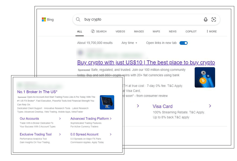 Microsoft Bing Ads Accounts Cloaking